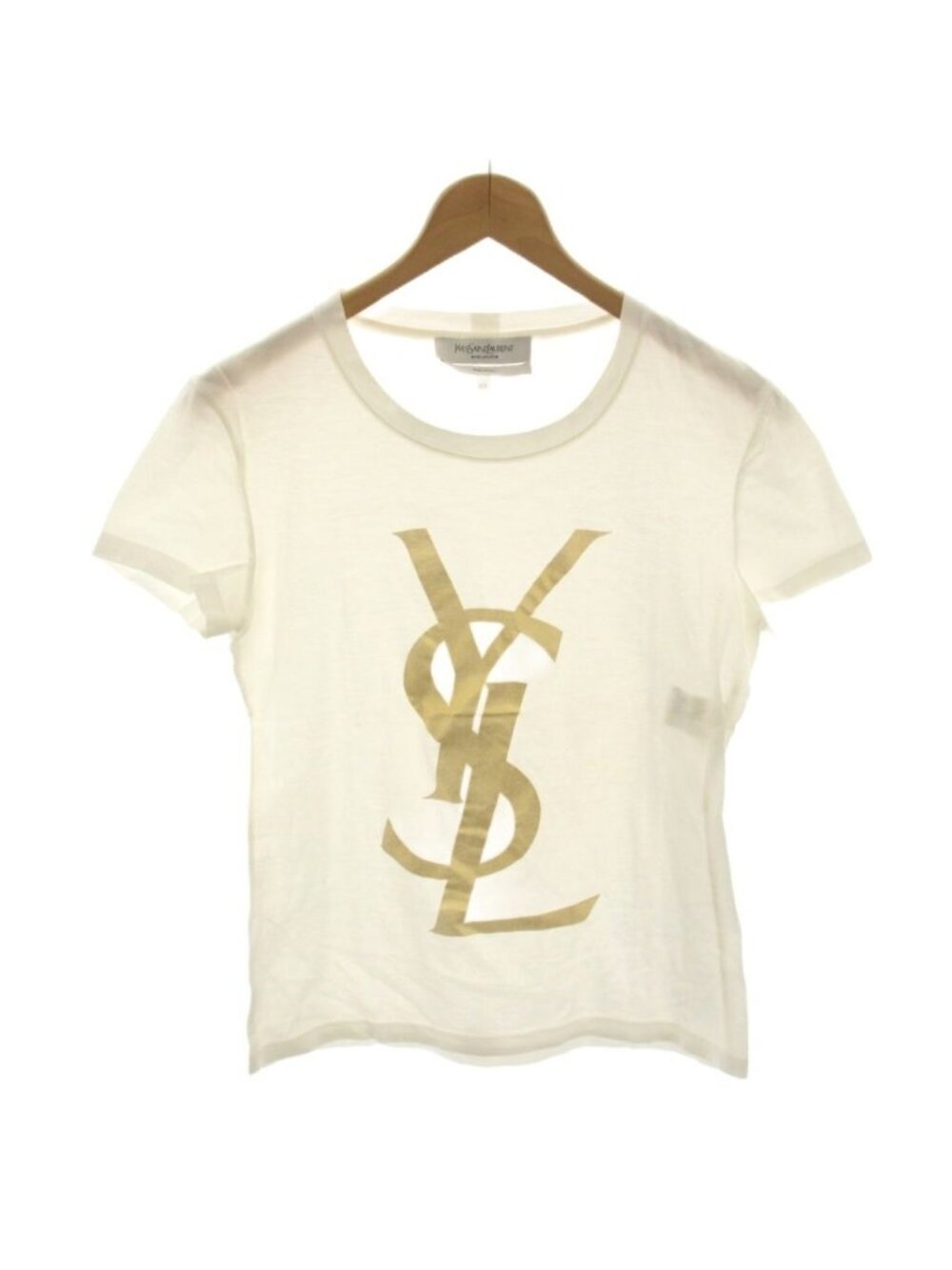 Saint Laurent T-Shirt YSL Logo Short Sleeve XS White HN